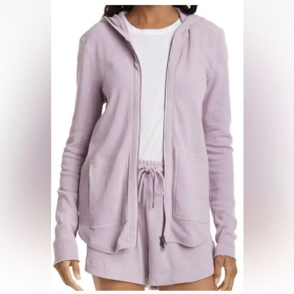 ATM French Terry Zip up Hoodie‎ women's size XS lavender sweatshirt - Picture 1 of 11